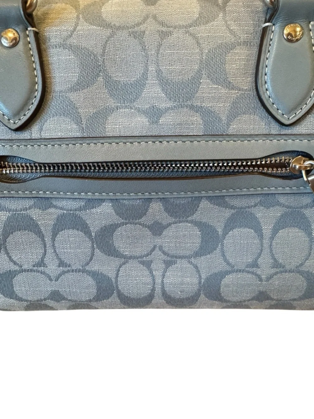 Coach - 2023 Rowan Satchel - Signature Chambray - BEAUTIFUL No Call Outs